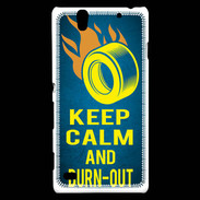 Coque Sony Xperia C4 Keep Calm and Burn Out Bleu