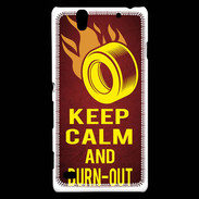 Coque Sony Xperia C4 Keep Calm and Burn Out Rouge