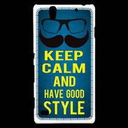 Coque Sony Xperia C4 Keep Calm and Have a good Style Bleu