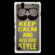 Coque Sony Xperia C4 Keep Calm and Have a good Style Gris