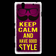 Coque Sony Xperia C4 Keep Calm and Have a good Style Rose