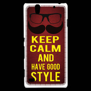 Coque Sony Xperia C4 Keep Calm and Have a good Style Rouge