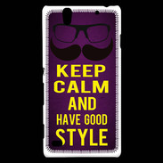 Coque Sony Xperia C4 Keep Calm and Have a good Style Violet