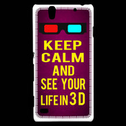 Coque Sony Xperia C4 Keep Calm and See your life 3D Rose