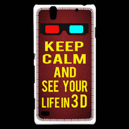 Coque Sony Xperia C4 Keep Calm and See your life 3D Rouge