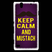 Coque Sony Xperia C4 Keep Calm and Mustach Violet