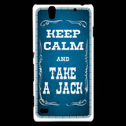 Coque Sony Xperia C4 Keep Calm and Take Jack Bleu