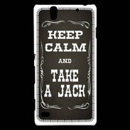 Coque Sony Xperia C4 Keep Calm and Take Jack Gris