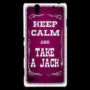 Coque Sony Xperia C4 Keep Calm and Take Jack Rose