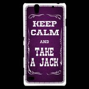 Coque Sony Xperia C4 Keep Calm and Take Jack Violet