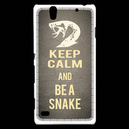 Coque Sony Xperia C4 Keep Calm and Be a Snake Gris