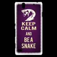 Coque Sony Xperia C4 Keep Calm and Be a Snake Violet