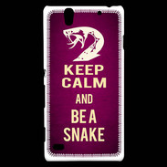 Coque Sony Xperia C4 Keep Calm and Be a Snake Rose