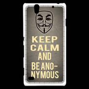 Coque Sony Xperia C4 Keep Calm and Be Anonymous Gris