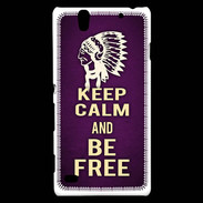 Coque Sony Xperia C4 Keep Calm and Be Free Violet