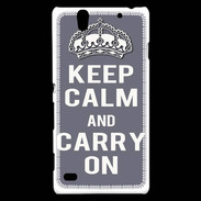 Coque Sony Xperia C4 Keep Calm and Carry on Gris