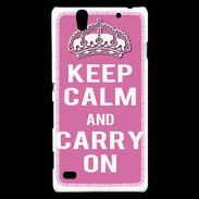 Coque Sony Xperia C4 Keep Calm and Carry on Rose