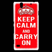 Coque Sony Xperia C4 Keep Calm and Carry on Rouge