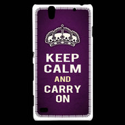 Coque Sony Xperia C4 Keep Calm and Carry on Violet