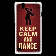Coque Sony Xperia C4 Keep Calm and Dance Rouge