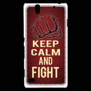 Coque Sony Xperia C4 Keep Calm and Fight Rouge