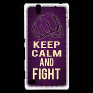 Coque Sony Xperia C4 Keep Calm and Fight Violet