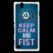 Coque Sony Xperia C4 Keep Calm and Fist BLeu