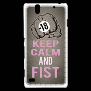 Coque Sony Xperia C4 Keep Calm and Fist Gris