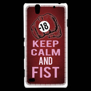 Coque Sony Xperia C4 Keep Calm and Fist Rouge