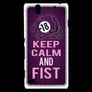 Coque Sony Xperia C4 Keep Calm and Fist Violet