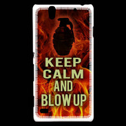 Coque Sony Xperia C4 Keep Calm and Grenade Feu