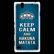 Coque Sony Xperia C4 Keep Calm and Hakuna Matata Bleu