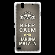 Coque Sony Xperia C4 Keep Calm and Hakuna Matata Gris