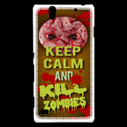 Coque Sony Xperia C4 Keep Calm and Kill Zombies Orange