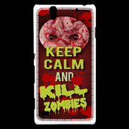 Coque Sony Xperia C4 Keep Calm and Kill Zombies Rouge