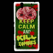 Coque Sony Xperia C4 Keep Calm and Kill Zombies Vert