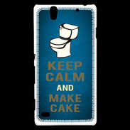 Coque Sony Xperia C4 Keep Calm and Make cake Bleu