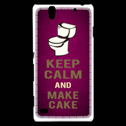 Coque Sony Xperia C4 Keep Calm and Make cake Rose