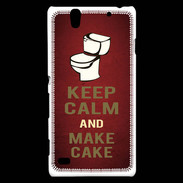 Coque Sony Xperia C4 Keep Calm and Make cake Rouge