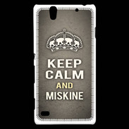 Coque Sony Xperia C4 Keep Calm and Miskine Gris
