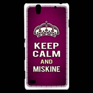 Coque Sony Xperia C4 Keep Calm and Miskine Rose