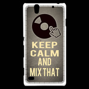 Coque Sony Xperia C4 Keep calm and Mix That Gris