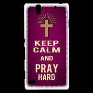 Coque Sony Xperia C4 Keep Calm and Pray Christian Rose