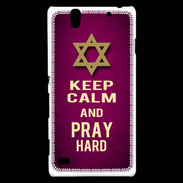Coque Sony Xperia C4 Keep Calm and Pray jewish Rose