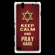 Coque Sony Xperia C4 Keep Calm and Pray jewish Rouge