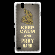 Coque Sony Xperia C4 Keep Calm and Pray Muslim Gris