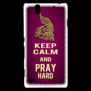 Coque Sony Xperia C4 Keep Calm and Pray Muslim Rose