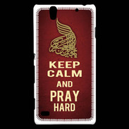 Coque Sony Xperia C4 Keep Calm and Pray Muslim Rouge