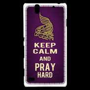 Coque Sony Xperia C4 Keep Calm and Pray Muslim Violet