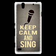 Coque Sony Xperia C4 Keep Calm and Sing Gris
